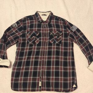 Vans Off The Wall Men's Wayland Long Sleeve Plaid Flannel Shirt jack Daniels